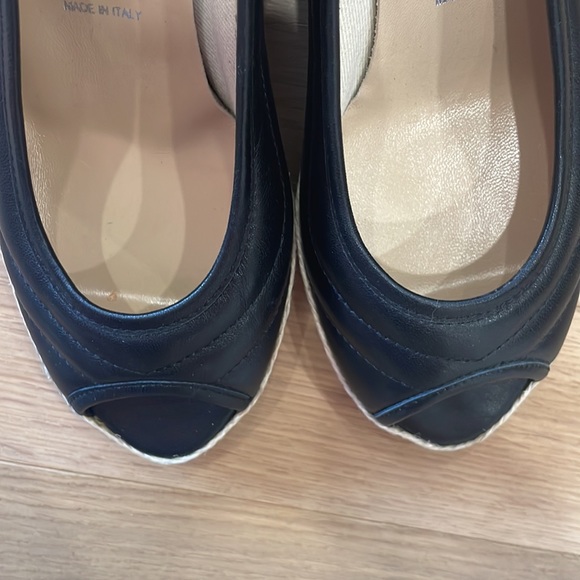 Ron White Ellary Espadrille Wedge Sandals | Quilted Leather  Heels | Size 8 US - Picture 10 of 11